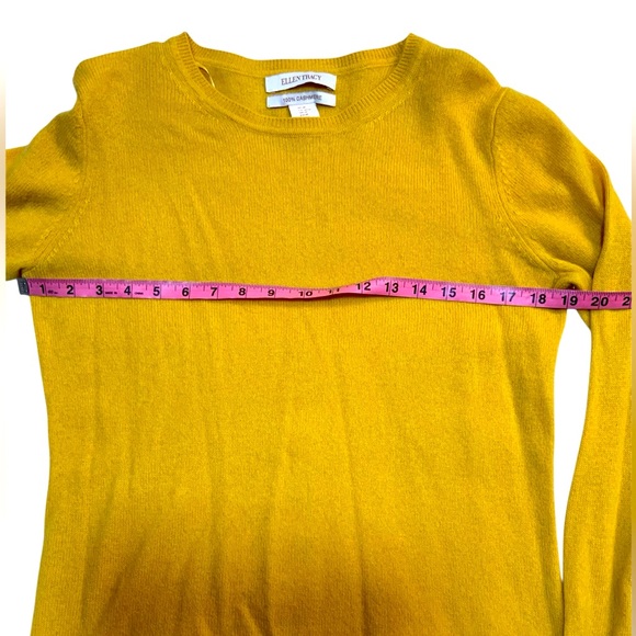 Ellen Tracy Women’s Yellow 100% Cashmere Sweater - Picture 6 of 7